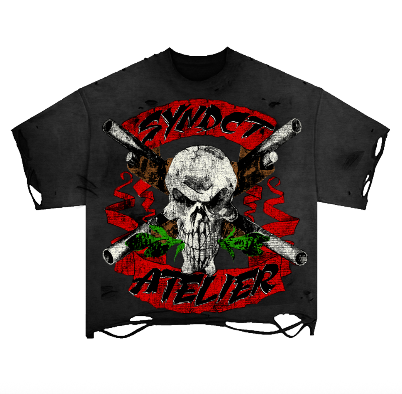 Greatest Hits Cropped Tee - Black Wash