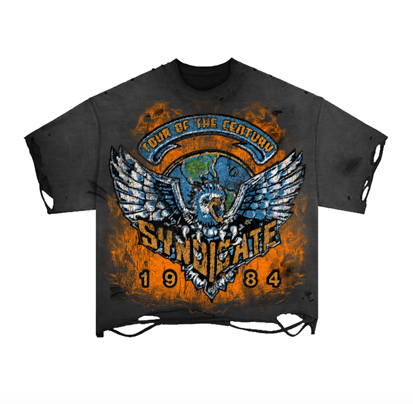 Tour of the Century Cropped Tee - Black Wash