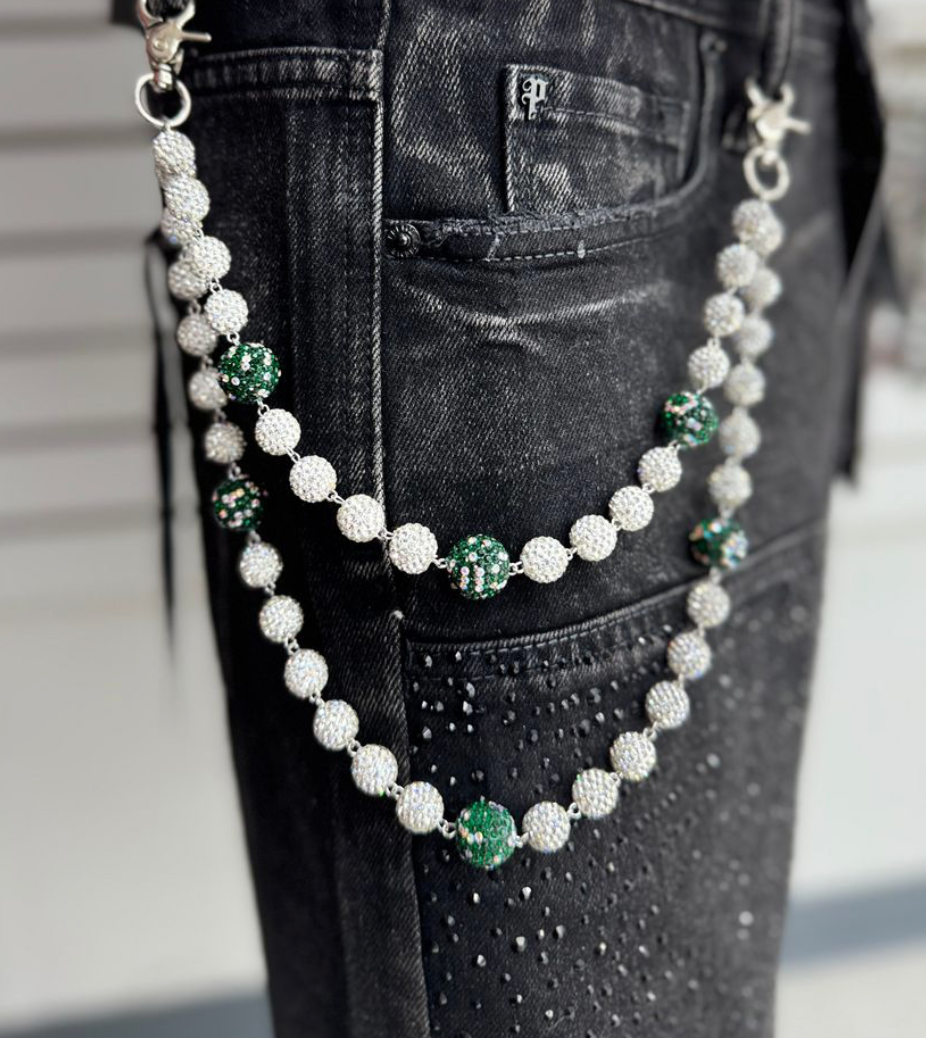Wallet Chain - Silver/Green