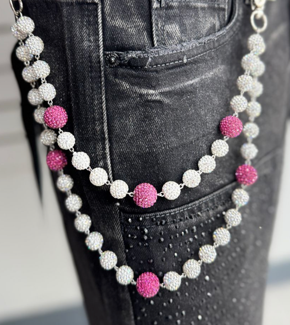 Wallet Chain - Silver/Pink