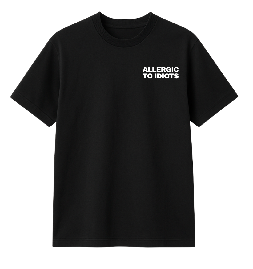 Allergic To Idiots Oversized Tee - Black