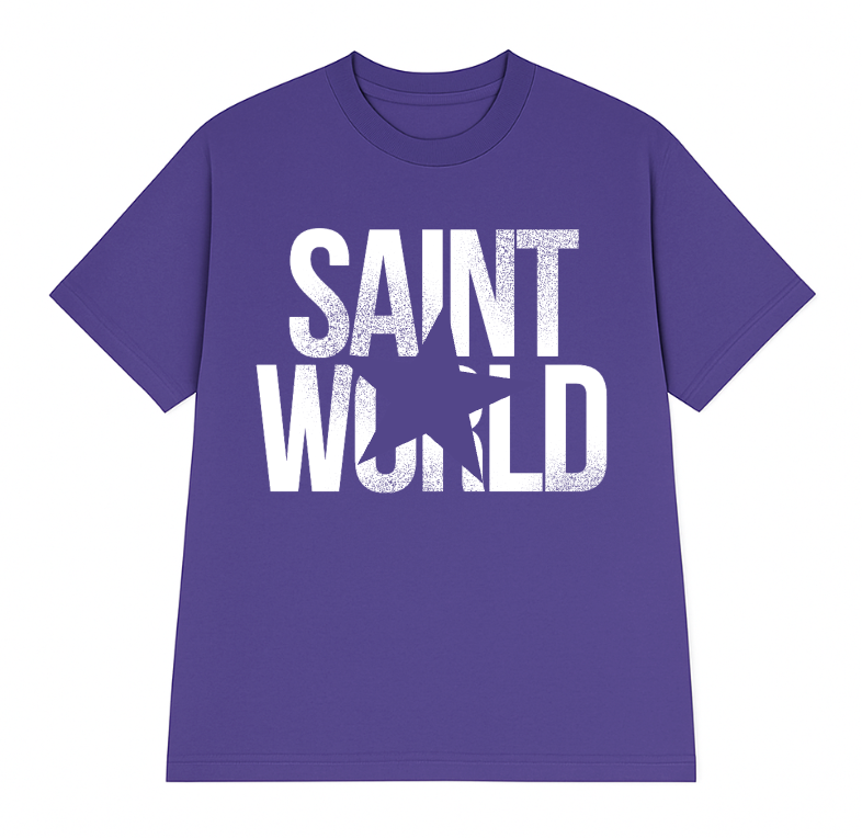 Saint World Oversized Tee - Purple