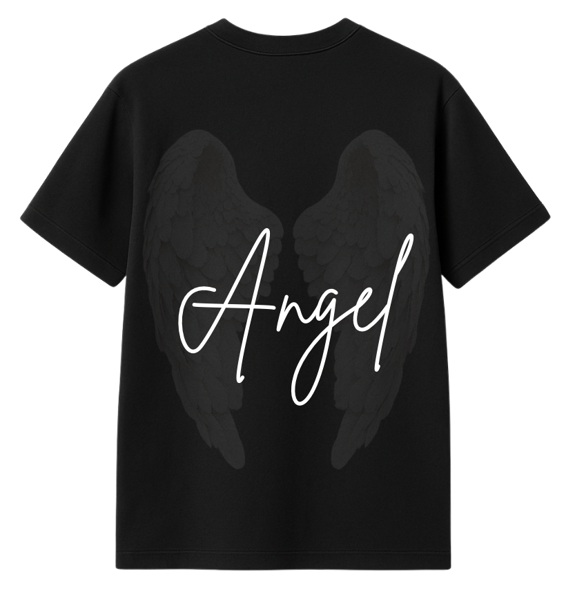Angel Oversized Tee - Black