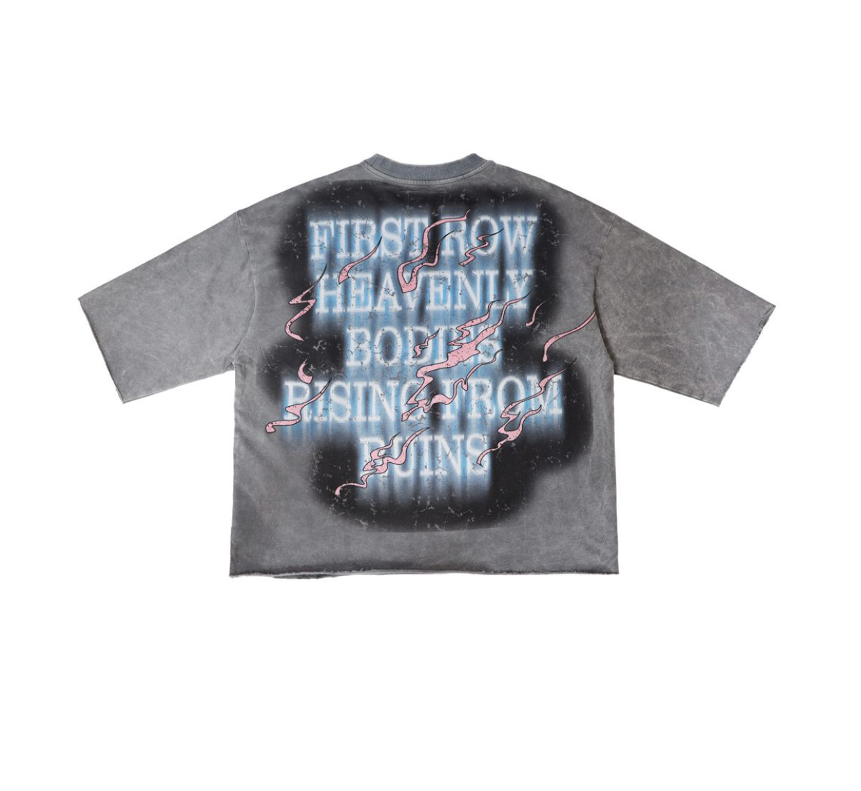 First Row Crop Tee Stone - Dark Grey