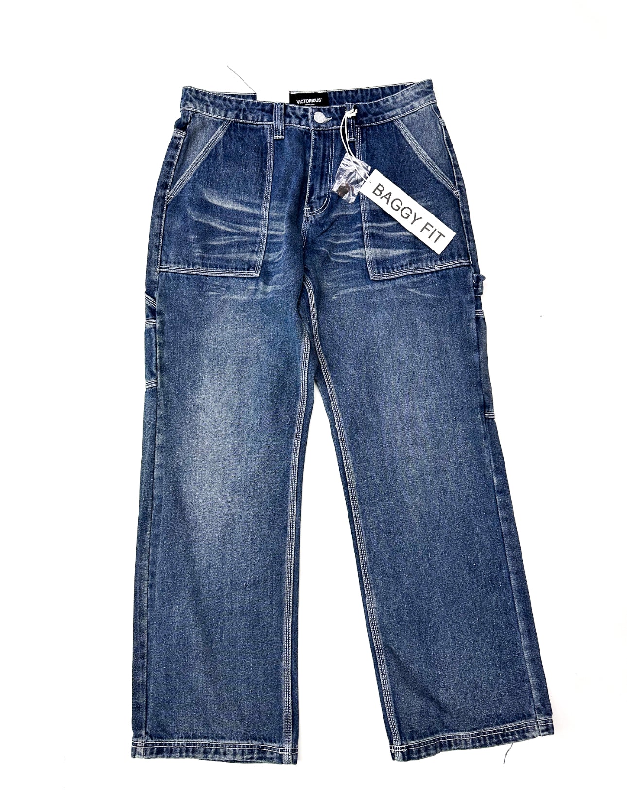 Victorious DL1501 Indigo Baggy Fit Carpenter Jeans