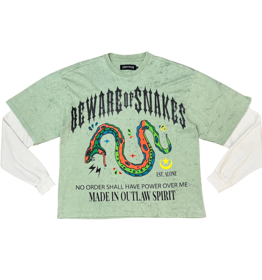 Disorder Long Sleeve Twofer - Sage