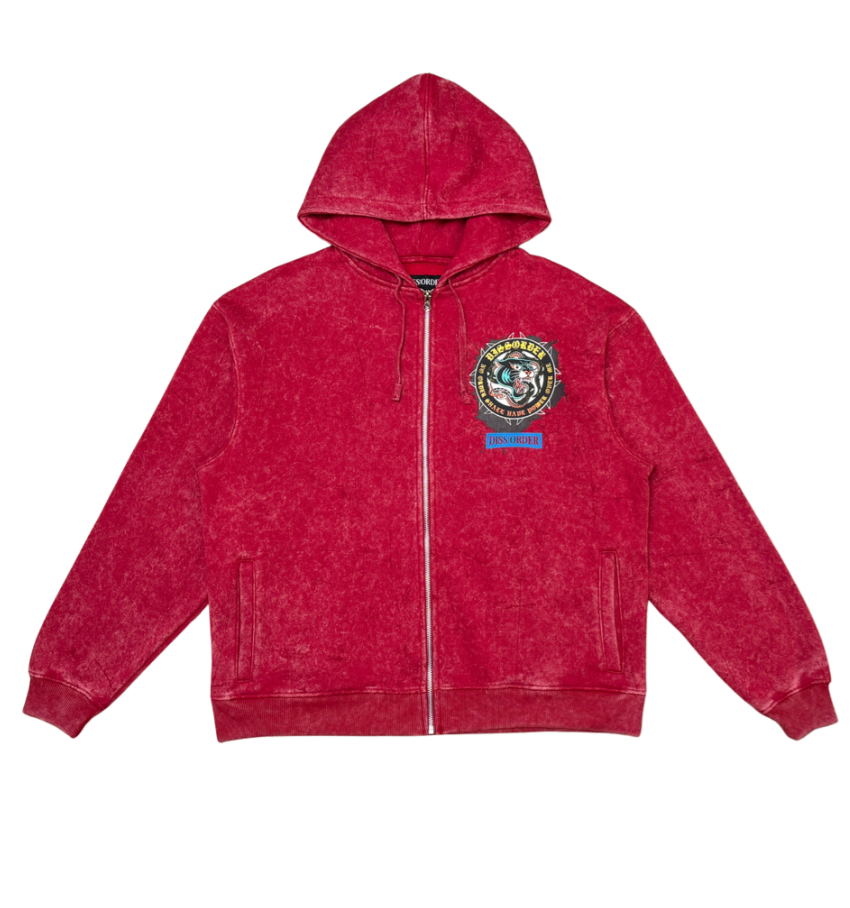 Disorder Zip Hoodie - Red