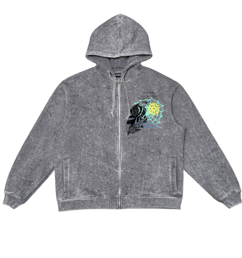 Disorder Zip Hoodie - Grey