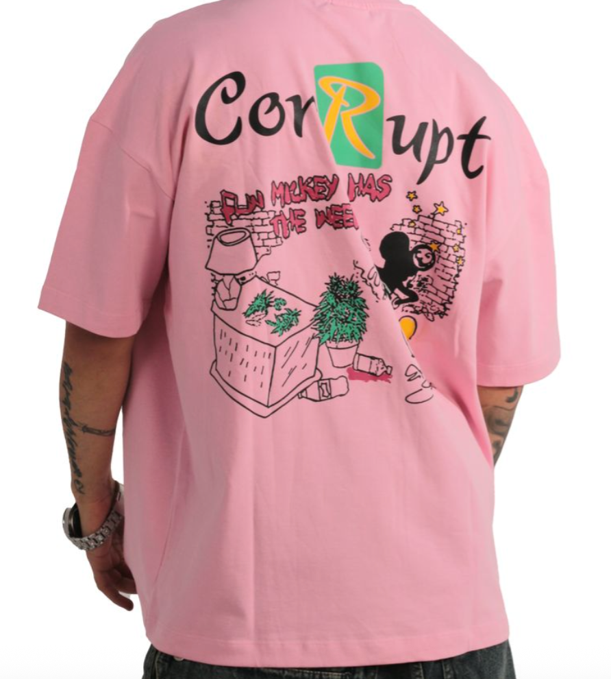 Mickey Graphic Tee - Light Pink