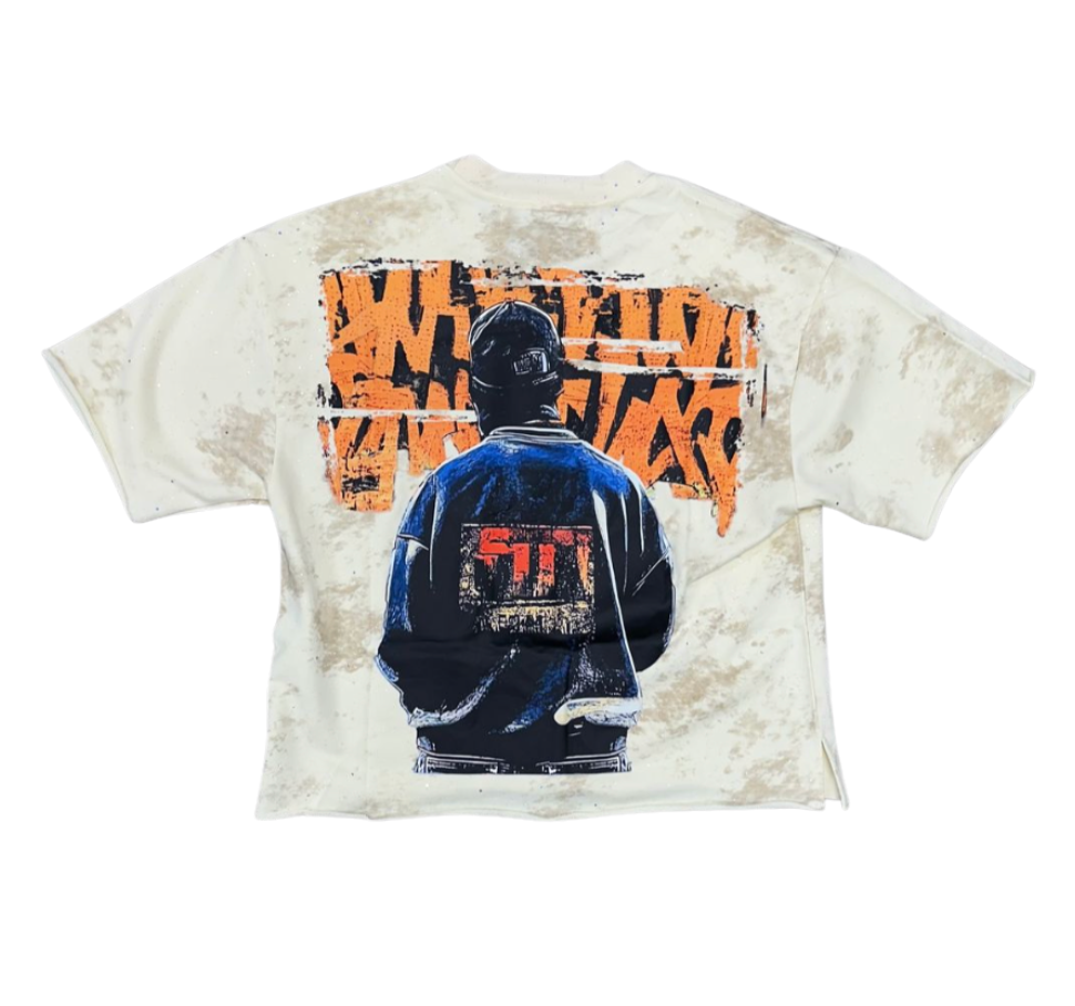 Dangerous F-Terry Cropped Tee - Off White