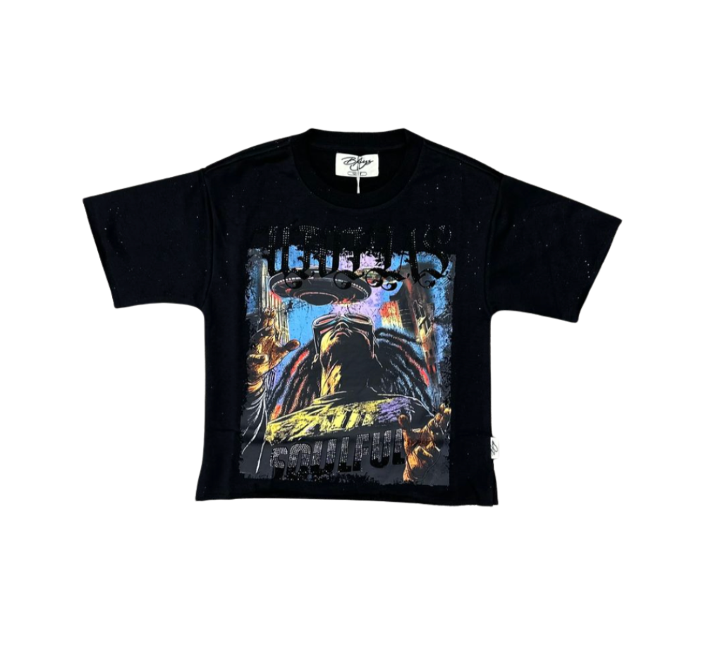 Utopia Kid's Cropped Tee - Black