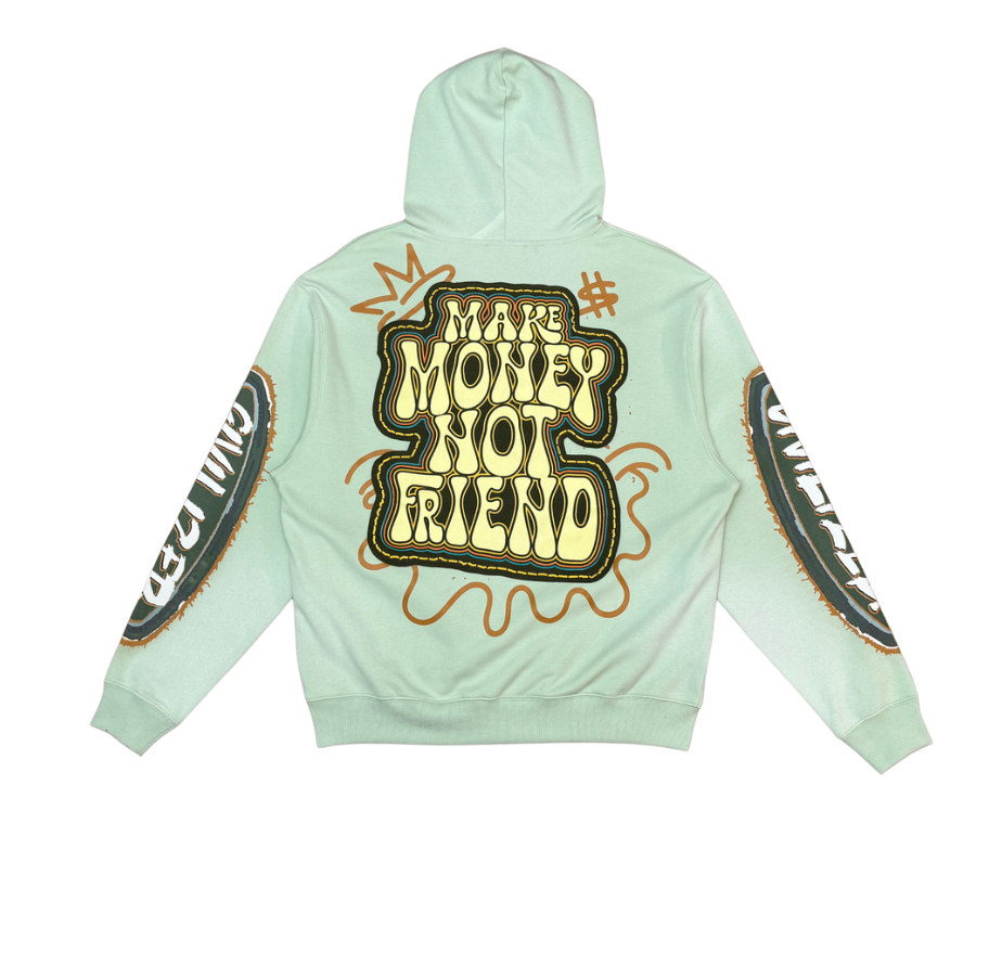 Make Money Not Friends Hoodie - Mint
