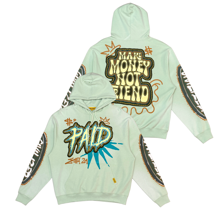 Make Money Not Friends Hoodie - Mint