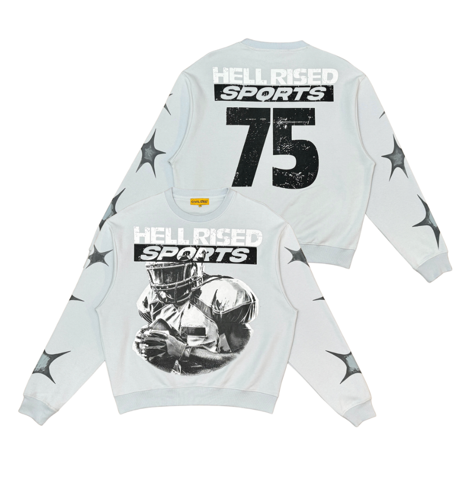 Hell Raised Sports 75 Crewneck - Light Grey