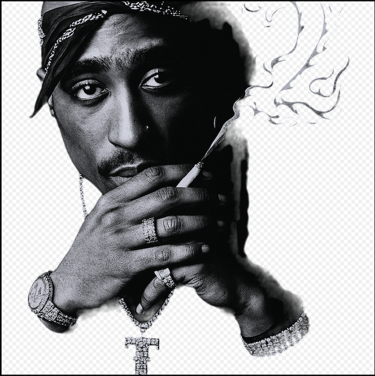Tupac Smoking Tee Silver Jewerly