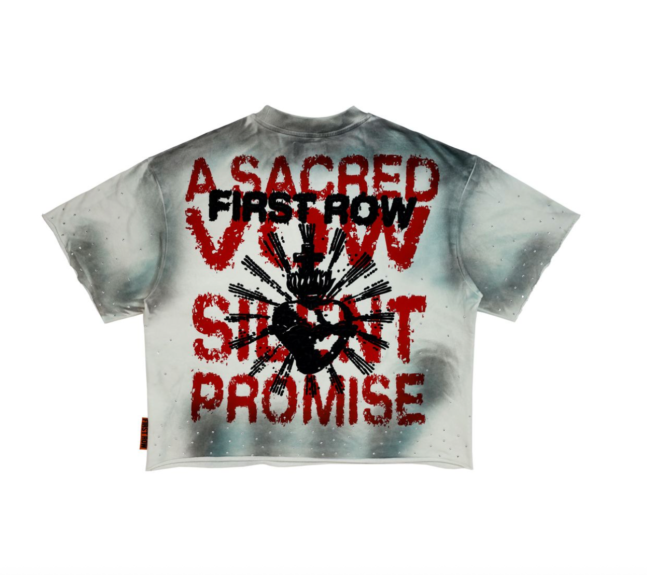 First Row -Beneath The Burning Flames Cropped Fitted Tee - Ecru