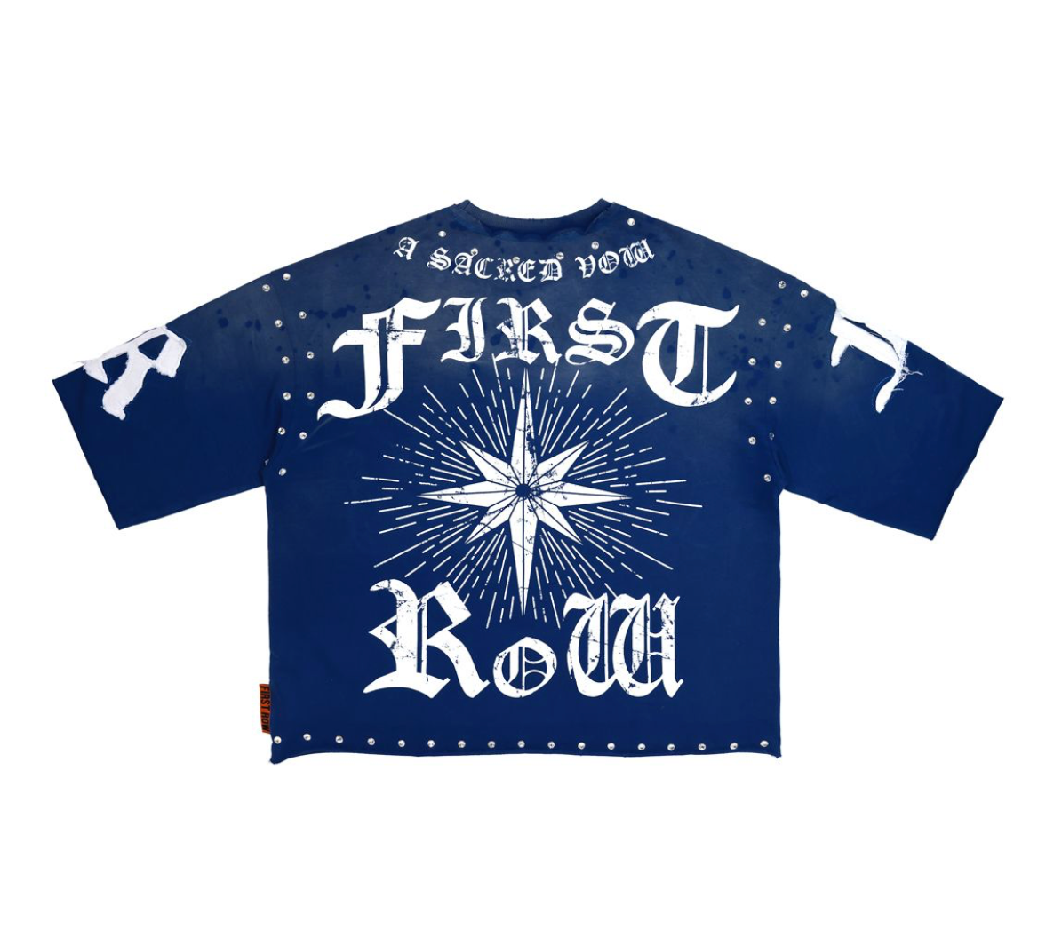 Heart Cropped Fitted Tee  - Blue