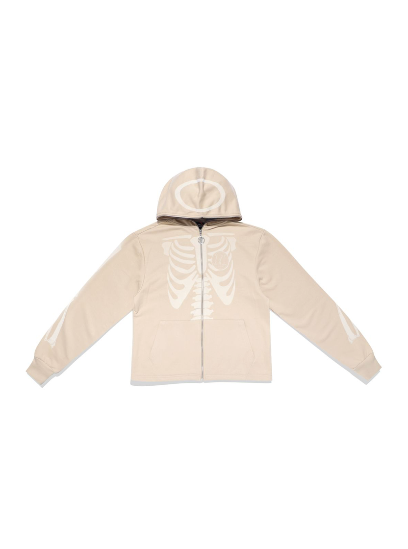 Risen Rib Cage Zip up - Cream