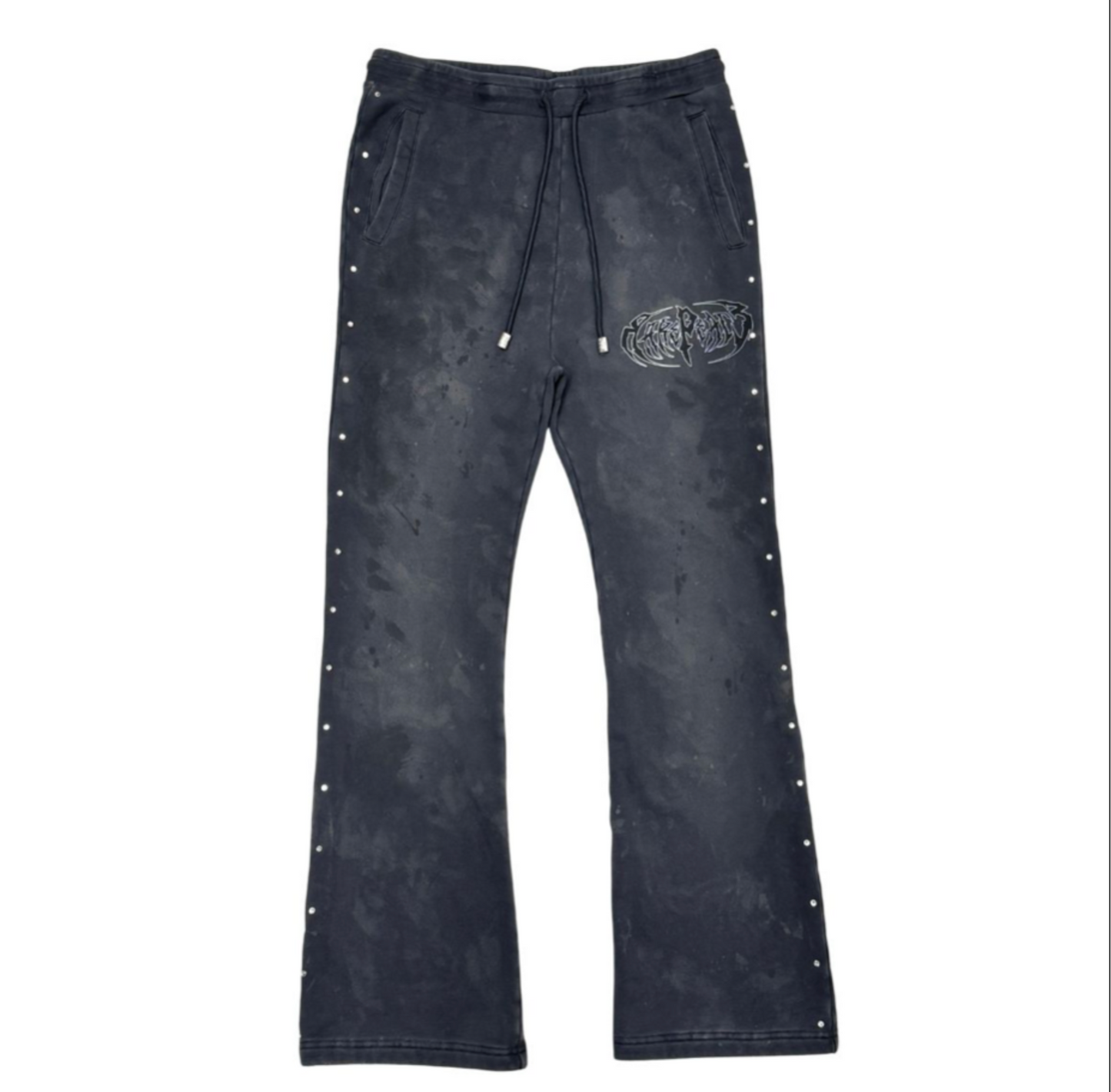 Stacked F-Terry Jogger w/ Plaid Cut & Sew - Black