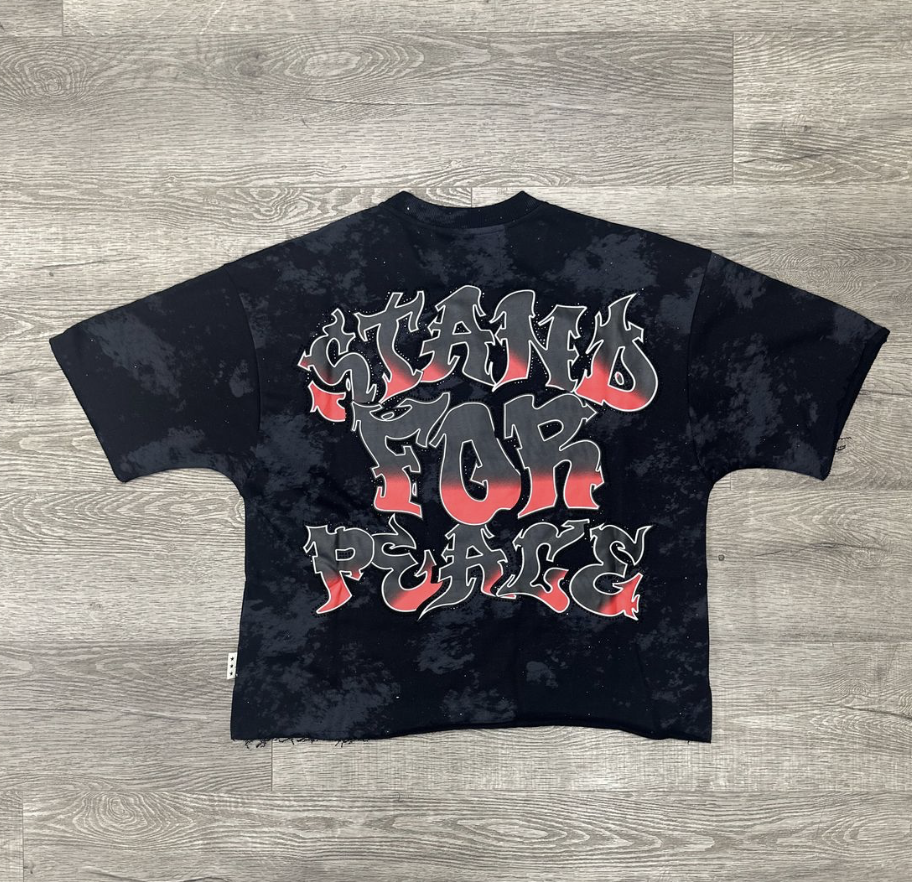 Stand 4 Peace F-Terry Cropped Tee - Black