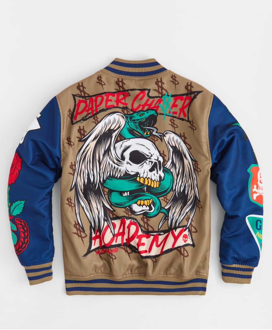 Paper Chaser Varsity Jacket - Brown