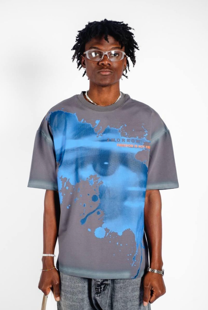 Eye Splotch Graphic Tee - Grey