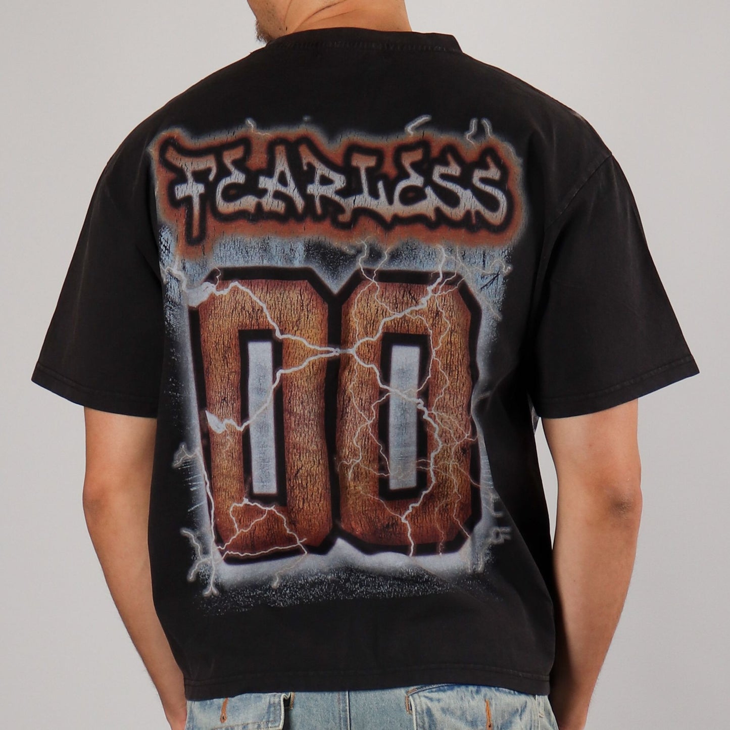 Garment Dyed Stud Cropped Tee - Black