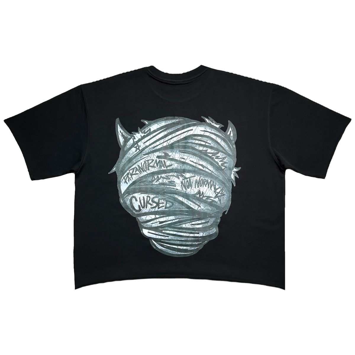 Mummy Oversized Cropped Tee - Black
