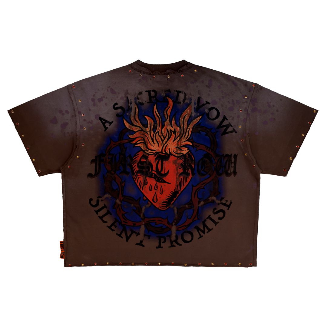 Sacred Vow Silent Promise Cropped Tee - Purple