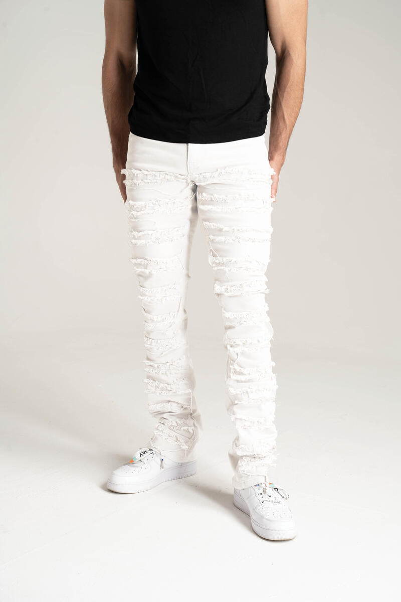 Stretch Stacked Twill Pants - White