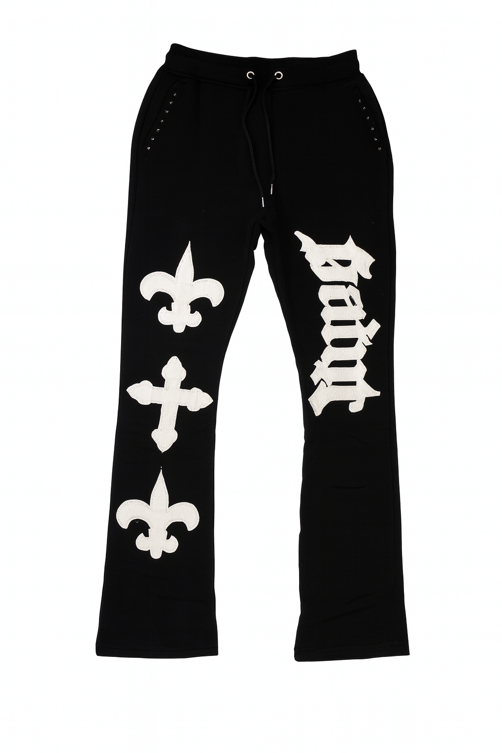 Saint Stacked Sweats - Black