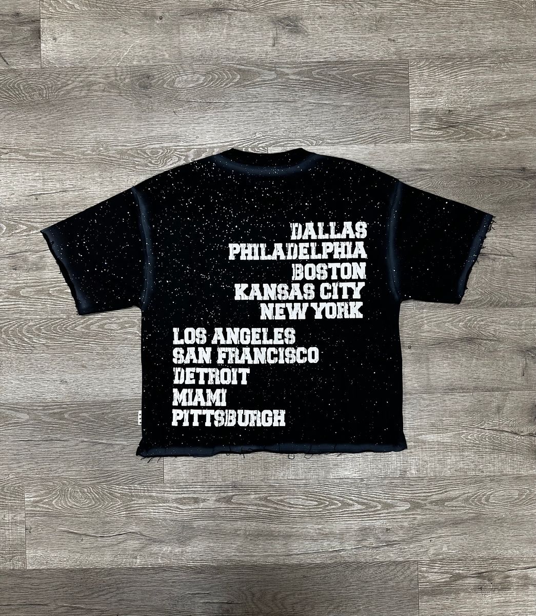 Hunter F-Terry Cropped T-Shirt - Black