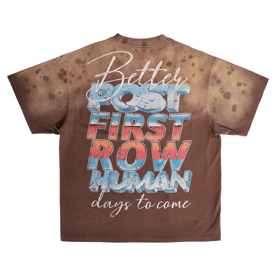First Row Post Human Cropped Tee - Brown