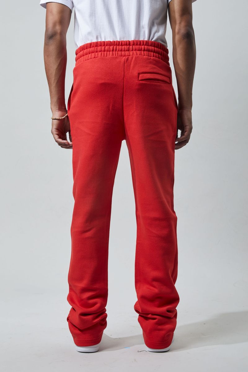 Stacked Fleece Pants - Red