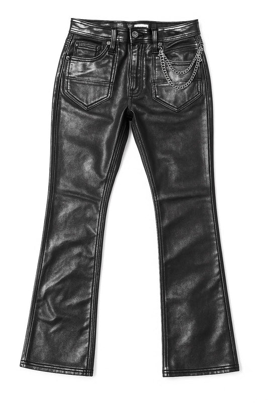Foil Waxed Pants - Black/Silver