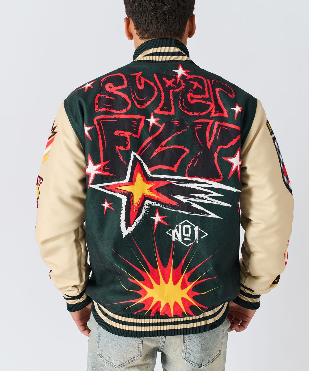 Super Fly Varsity Jacket - Green