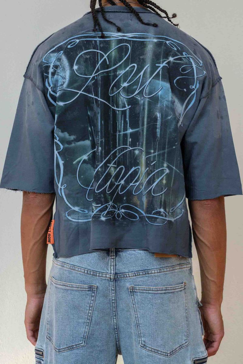 First Row Lost Utopia Unearth Cropped Tee - Grey