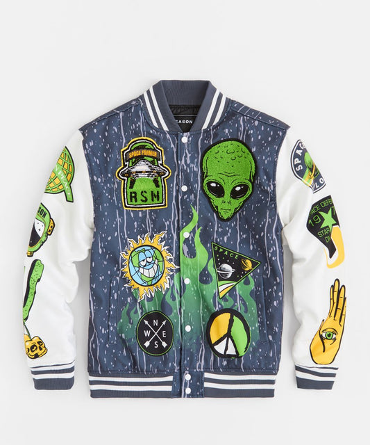 Space Varsity Jacket - Blue