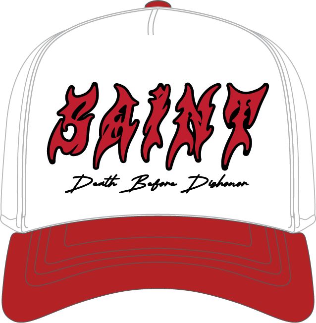 Saint Death Before Dishonor Snapback - White/Red