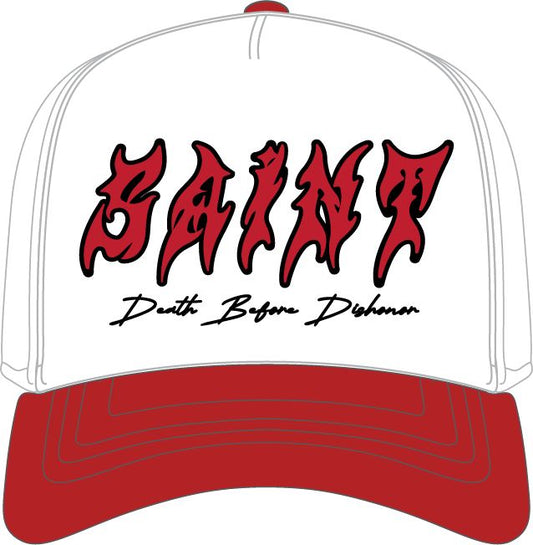 Saint Death Before Dishonor Snapback - White/Red