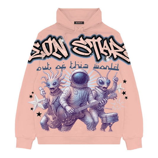 Neon Star Digital Hoodie - Dusty Pink