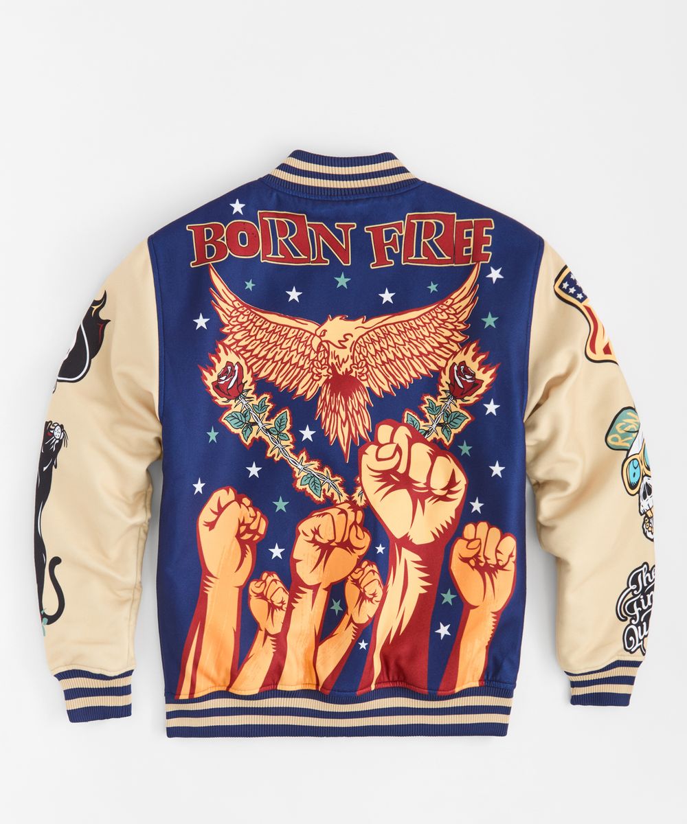 Born Free Varsity Jacket - Blue