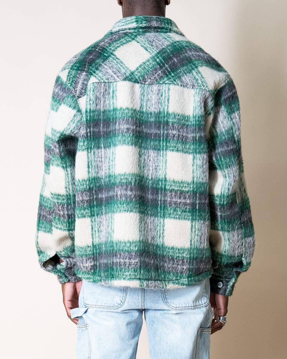 Side Slit Flannel - Green