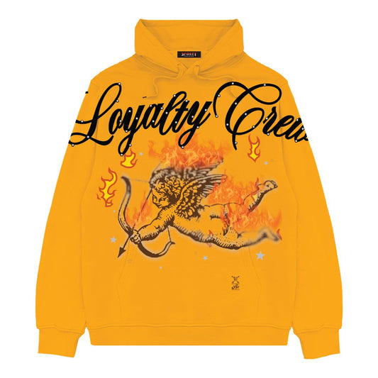 Loyalty Crew Rhinestone Hoodie - Gold