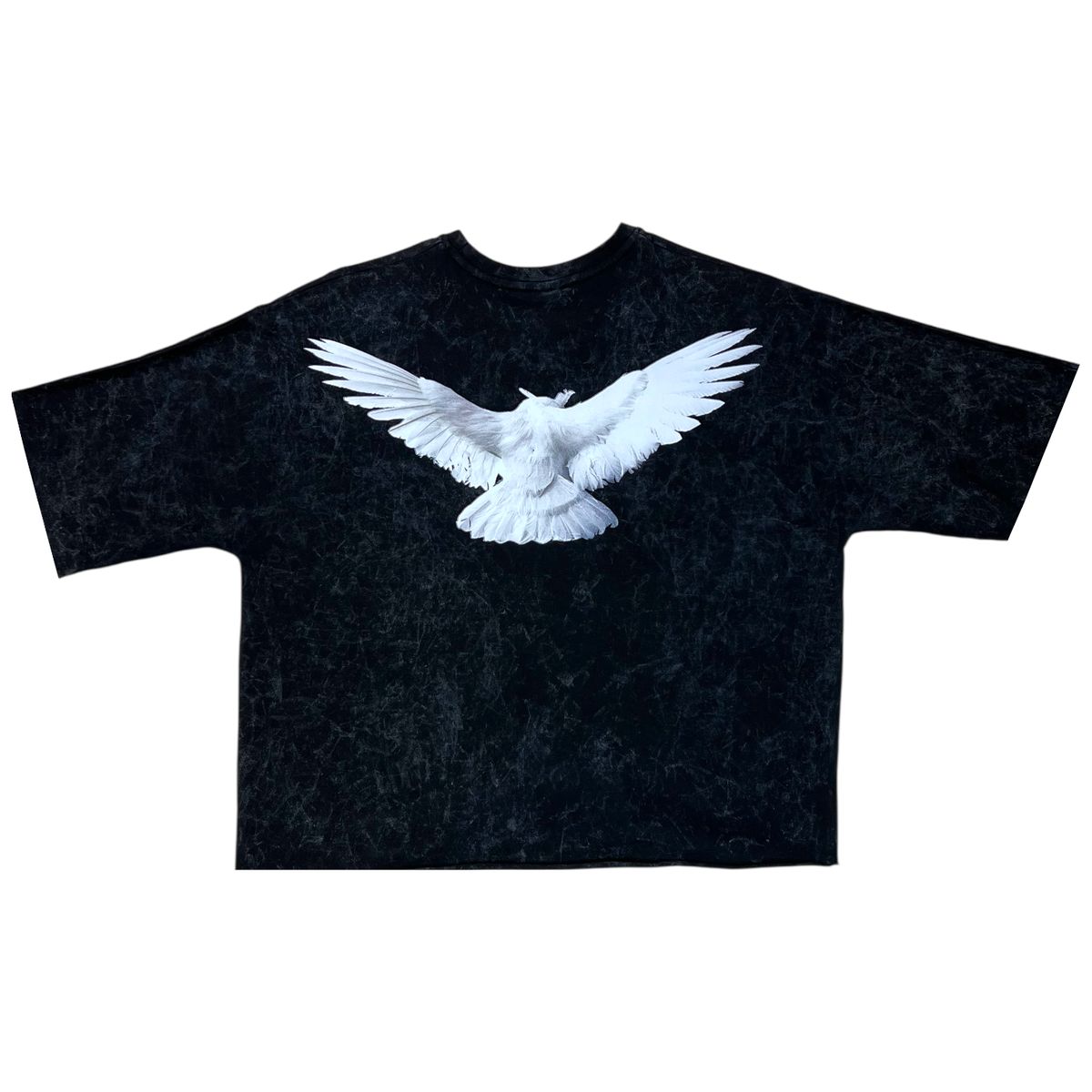 Dove Oversized Cropped tee - Washed black