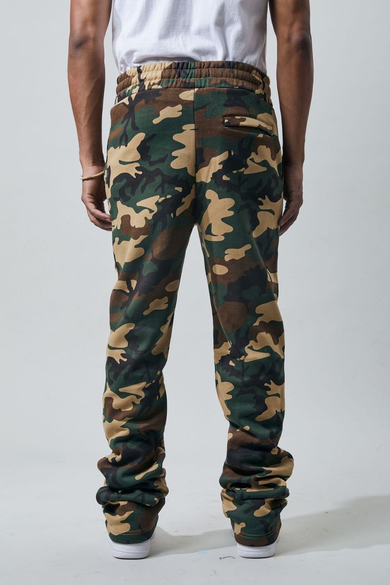 Stacked Fleece Pants - Woodland Camo