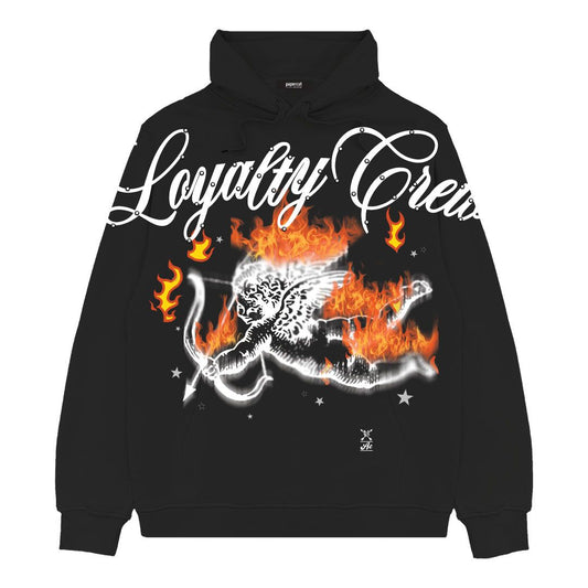 Loyalty Crew Rhinestone Hoodie - Black
