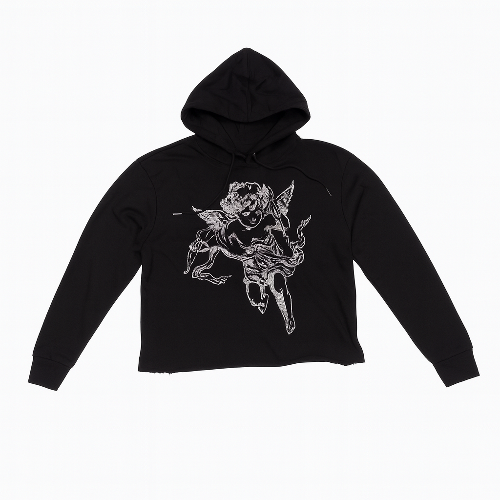 Angel Hoody Rhinestone - Black