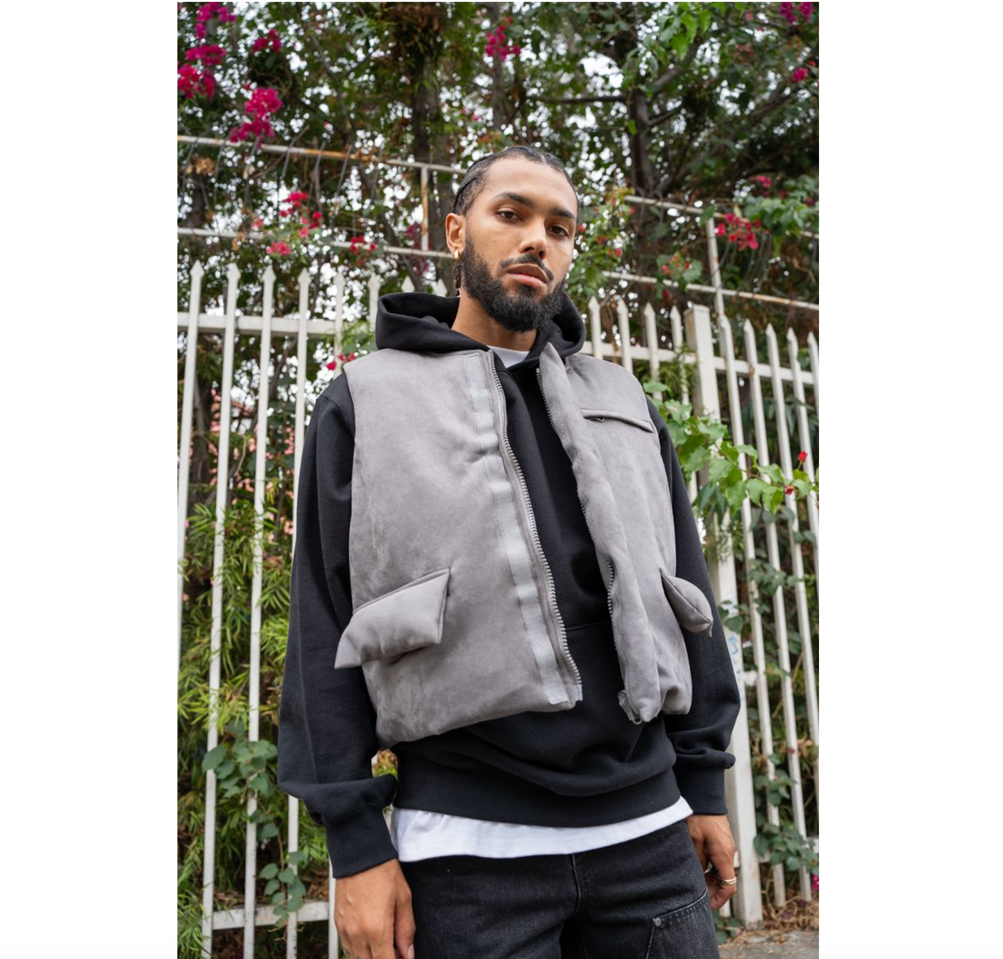 Suede Bubble Vest - Grey (EP11163)