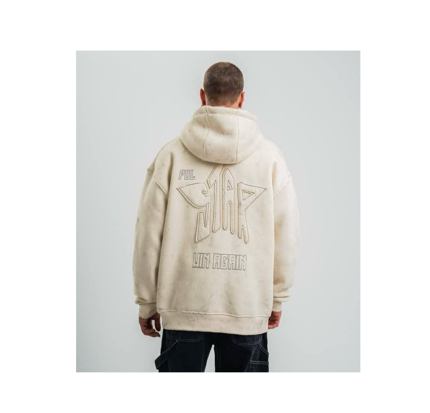 Star Hoodie - White Acid Wash